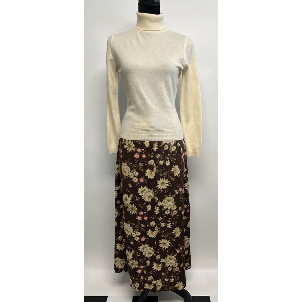 Y2K Maxi Skirt Chocolate Brown Large Whimsigoth Forest fairy Cottage Full Button